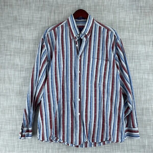 Alan Flusser Mens Size L Long Sleeve Button Down Shirt 3304